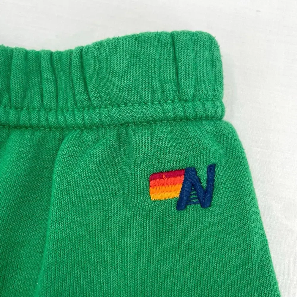 Aviator Nation Kelly Green Logo Sweatpants Bright Rainbow Unisex KIDS Size 12